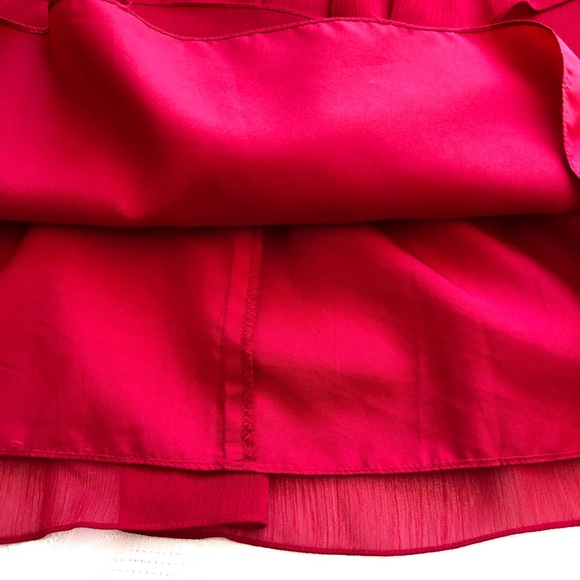 David’s Bridal Red Chiffon Strapless Cocktail Prom￼ Mini Dress Women’s Size 6 - Picture 13 of 16